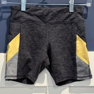 Old Navy Charcoal and Yellow Kids Athletic Shorts Size L girls